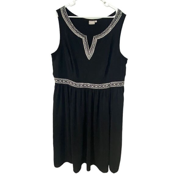 EShakti Black Embroidered Dress - Picture 1 of 7